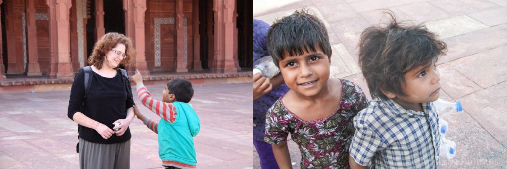 Kinderen in Fatehpur Sikri