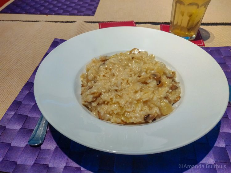 Vegan risotto met champignons