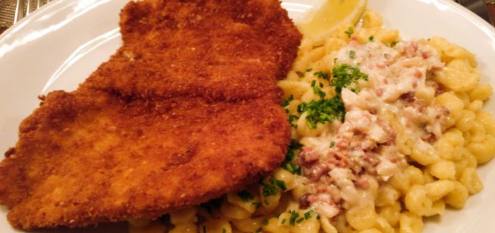 Schnitzel met spatzle