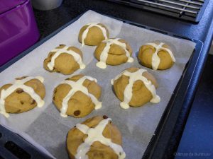 Kruis in hot cross buns