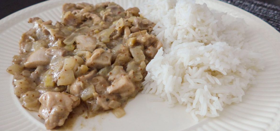 Kipcurry met vijgen en basmatirijst