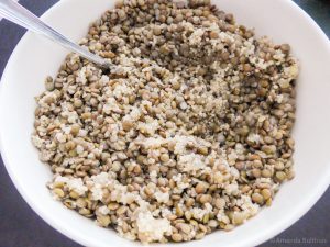 Quinoa en linzen mengsel