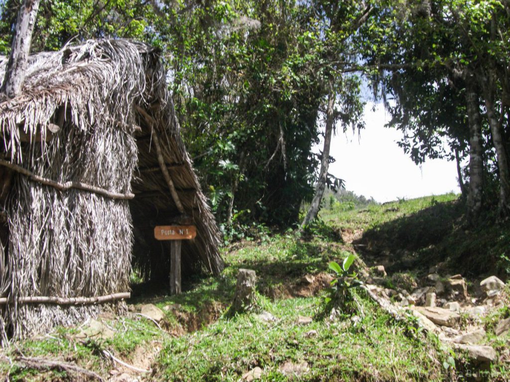 Hutje in rebellenhoofdkwartier, Sierra Maestra, Cuba