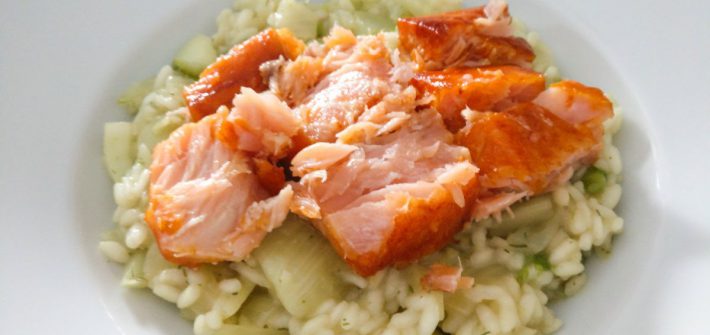Venkelrisotto met zalm