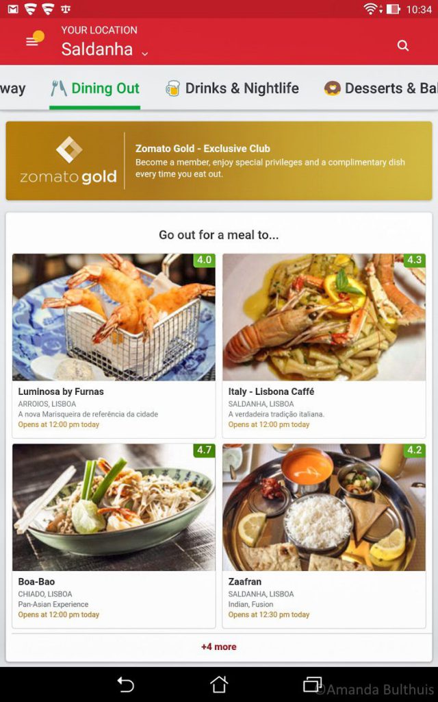 Screenshot Zomato App