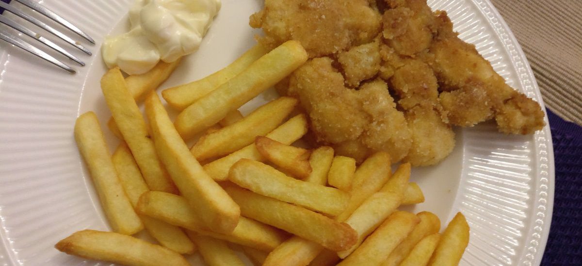 Bloemkool schnitzel met friet