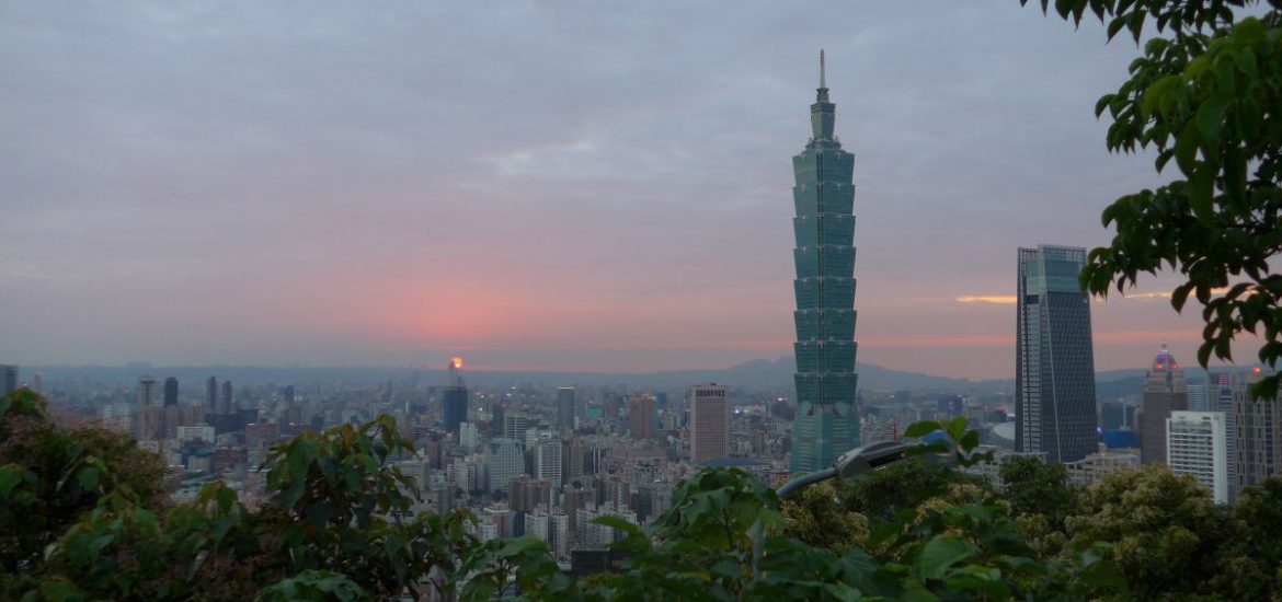 Uitzicht op Taipei 101 vanaf Elephant Mountain