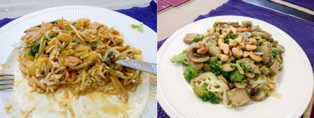 Curry met mie en broccoli