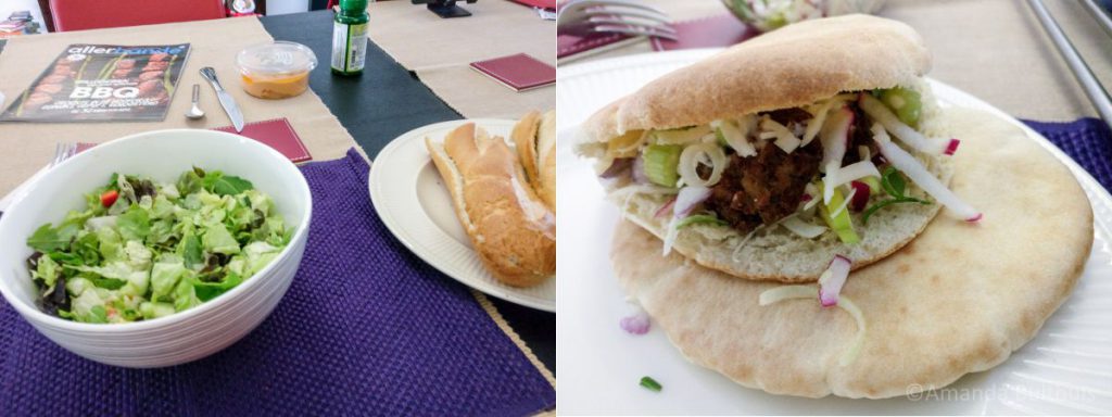 Salades en pita met falafel