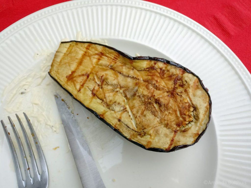 Gegrilde aubergine