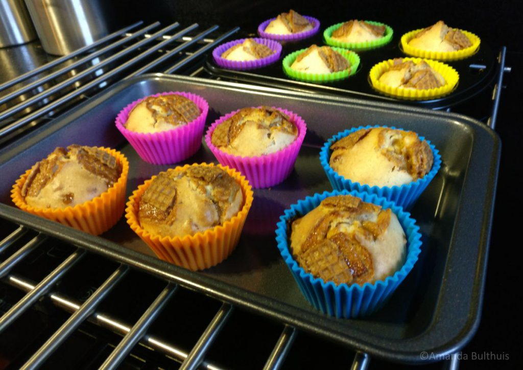 Muffins met stroopwafel