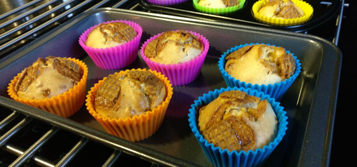 Muffins met stroopwafel