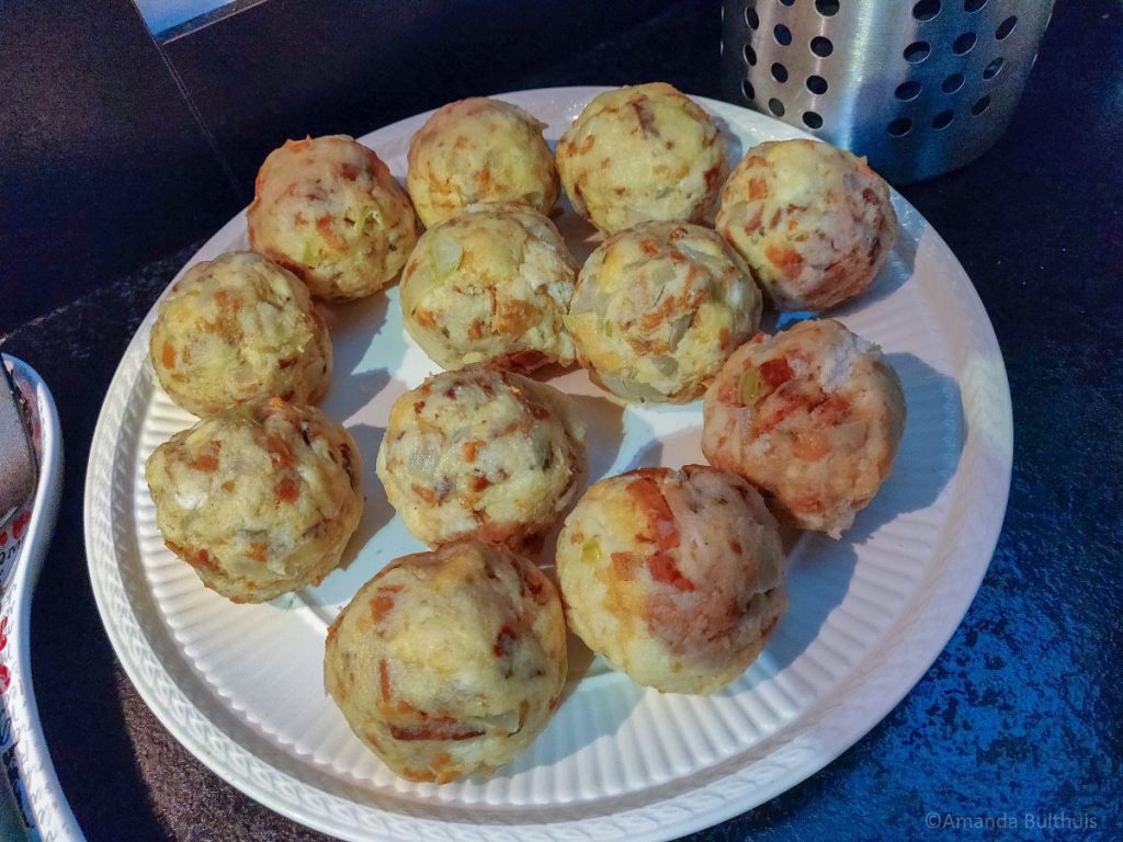 Vegetarische speckknödels