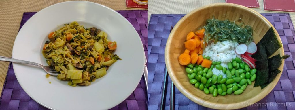 Snelle curry en een sushi bowl