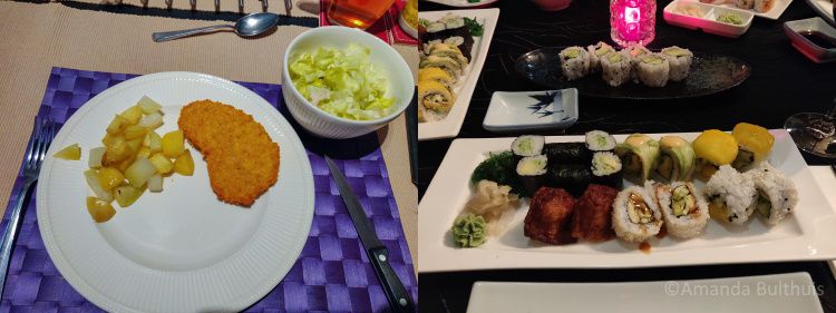 Vegan kipschnitzel met koolrabi en Sushi bij Kyoto Eindhoven