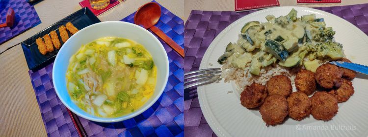 Chinese kool soep en curry met falafel - week 17 -2020