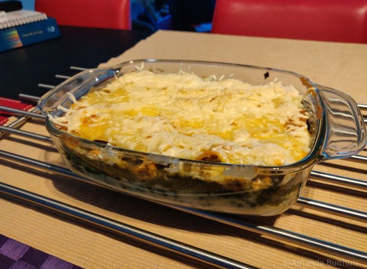 Vegan lasagne met spinazie