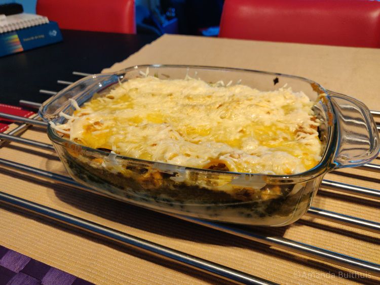 Vegan lasagne met spinazie