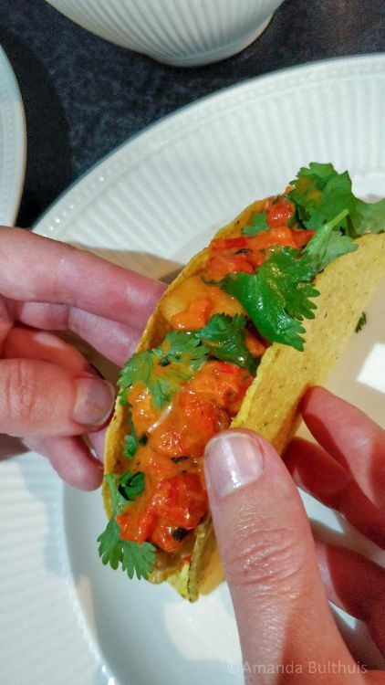 Taco's met bloemkool en zoete aardappel