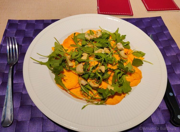 Zoete aardappel carpaccio