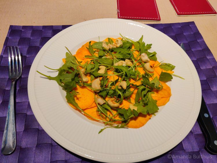 Zoete aardappel carpaccio