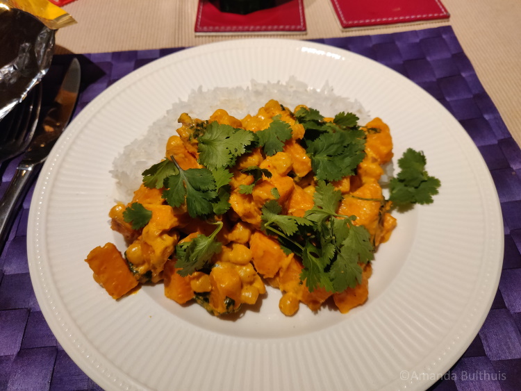 Curry met zoete aardappel