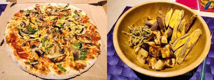 Vegan pizza en bowl