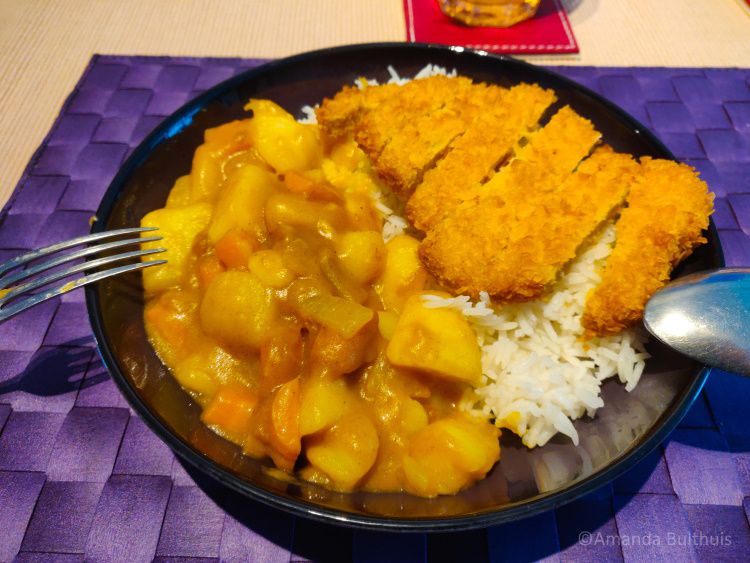 Japanse curry en vegan kipschnitzel