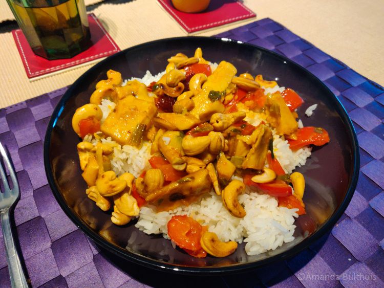 Vegan kung pao chicken