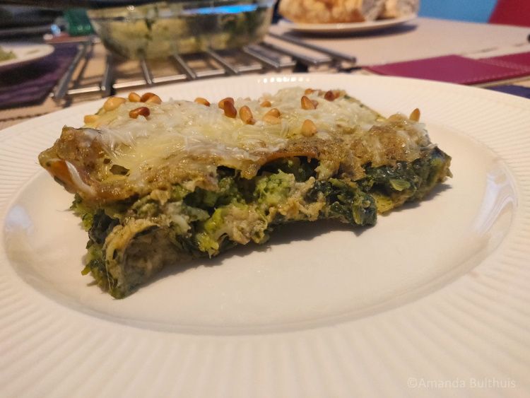 Groene lasagne met broccoli en spinazie