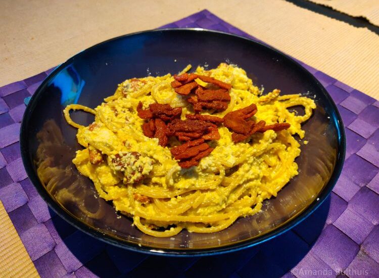 Vegan spaghetti carbonara