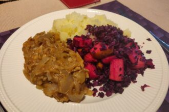 Vegan hachee met rode kool