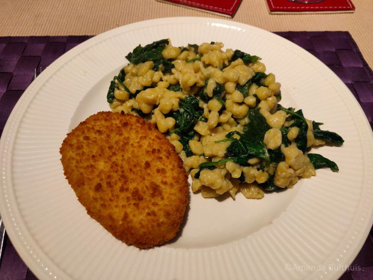 Spätzle met spinazie