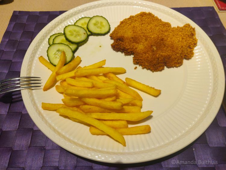 Friet met schnitzel van Greenforce