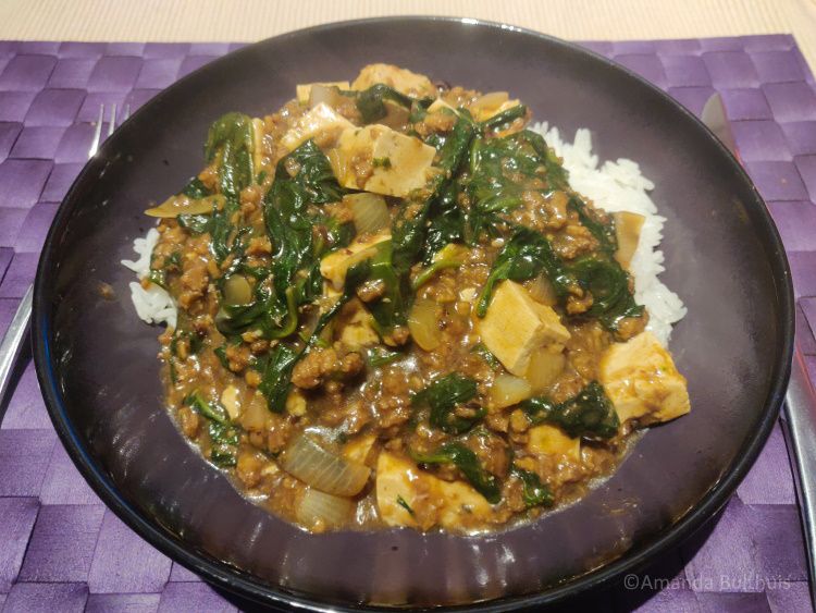 Mapo tofu met spinazie - week 43 - 2022
