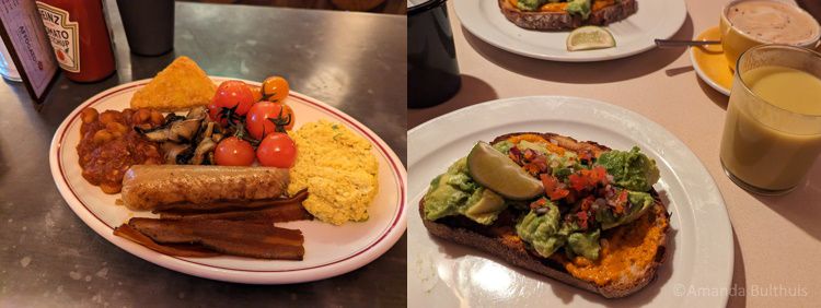 Vegan ontbijt Breakfast Club in Londen