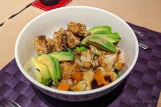 Japanse salade met crispy tofu